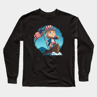 Uncle Sam Cartoon Long Sleeve T-Shirt